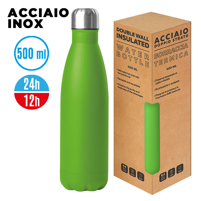 STEEL MAT BOTTLE 500 Verde Lime - immagine 3