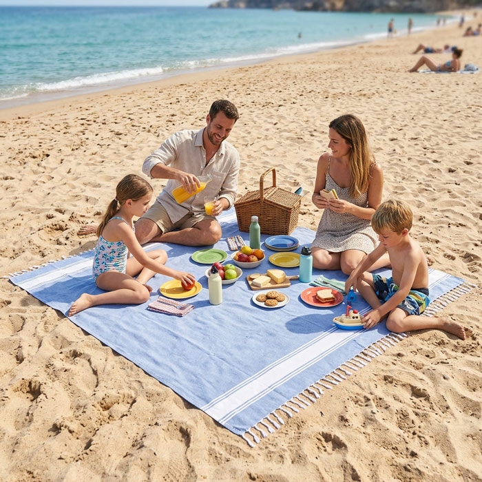 BEACH PONCHO Ecru